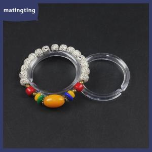 matingting 10pcs rõ ràng Acrylic Vòng đeo tay Hiển thị đứng trang sức hiển thị trường Hợp Kệ vòng tròn đồ trang sức đứng