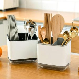 SUNNY BAR Spoons Home Storage Rack Double Layer Kitchen Organizer Chopsticks Tube Utensils Holder Tableware Bucket Cutlery Drainer Basket