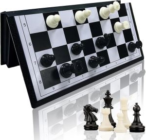 KIDAMI Magnetic Snakes and Ladders Board Game Set Folding Portable Design and Light-Weight Travel Game Set Gift for Kids and Adults