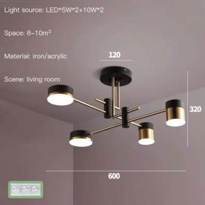 Modern Simple Style LED Chandelier for Livingroom Bedroom Kitchen Black Gold Hanging Pendant Lights