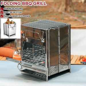 【SG Stock】Foldable BBQ Grill Portable Camping Cookware Camping Stainless Steel Barbecue Grill for Outdoor