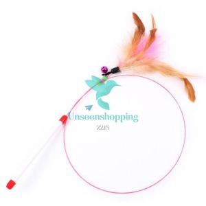 10 ชิ้น ไม้ตกแมว ไม้ล่อแมว ติดสปริง แบบโค้ง ปลายขนไก่ มีขนไก่ มีเสียงกระดิ่ง เพื่อดึงดูดความสนใจของสัตว์เลี้ยง us99