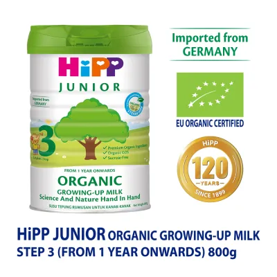 Ready stock🇲🇾HiPP JUNIOR Organic Growing-up Milk Step 3 (800g) (From One Year Onwards)
