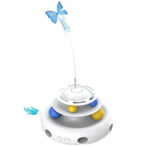 Smart Cat Toys 3 in 1 Wireless Kitten Toy With Cat Butterfly and Automatic Fether and Track Ball Adjustable Interactive Toy