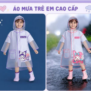 Áo Mưa Trẻ Em Trong Suốt Có Nón Chống Mưa | Áo Mưa Bé Trai Bé Gái Hoạt Hình Cao Cấp Đi Học