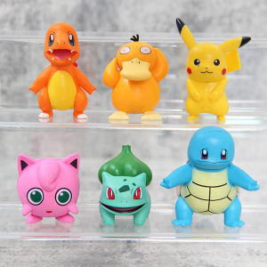 6Pcs/set Pokemon Cake Topper Anime Figure Party Pikachu Happy Birthday Pokemon Cake Decoration Kids Boy Supplies Ornaments Gift