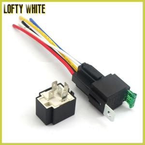 Lofty White 1PC 12V DC 4 PIN Car Fused Relay 30A ปกติเปิด relais 30A FUSE with 4Pin 5Pin พนักพิง