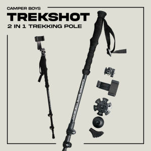 CAMPER BOYS : TREKSHOT ไม้เท้าเดินป่าที่เปลี่ยนเป็นไม้เซลฟี่ได้ 2 IN 1 TREKKING POLE ไม้เท้าเดินป่าเซลฟี่ ต่อกล้องได้