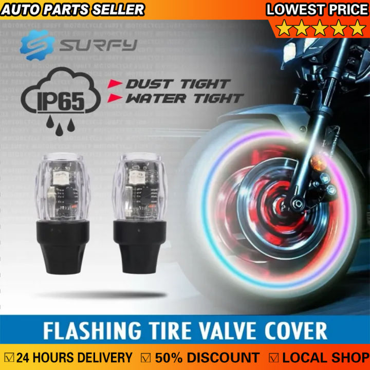 Tire Valve LED RGB Flash 2PCS Motorcycle Bicycle Car Wheel Tire Lamp ...