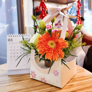 Set 5 Giỏ Giấy Túi Giấy Cắm Hoa Đựng Hoa Tươi Hoa Sáp Trà Sữa Hộp Quà Tặng Cho Một Ngày Ngọt Ngào Xinh Xắn