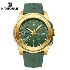 NAVIFORCE Original Men Watch Soft Silicone Strap Luminous Waterproof 5ATM Fashion Sports Casual Mens Quartz Watch