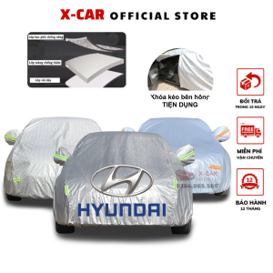 Bạt phủ ô tô Hyundai I10SantafeAccentKonaTucsonCretaGetz...3 lớp chống xướccó khóa kéo cánh cửa