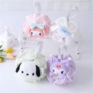 Sanrio HelloKittys My Melody Soft Mesh Shower Sponge Balls Shower Puffs Body Cleaning Exfoliating Scrubs Bathroom Products