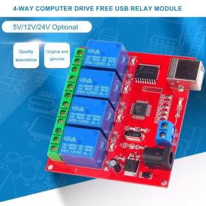 Computer Intelligent Switching 4 Channel 5V 12V 24V USB Relays Module ULN2803 for Automation and Expansion Board