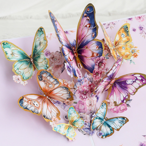 3D Pop‑up Butterfly Greeting Cards Multi‑Occasion Celebration Gratitude Card Comes with Note and Envelope for Holiday Birthday Gifts