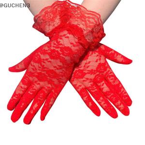 GUCHEN3🦋 Phụ Nữ Cổ Điển Sheer Ngắn Ren Găng Tay Cô Dâu Găng Tay Cưới Derby Tea Party Cổ Tay Chiều Dài Hoa Găng Tay Cho Bữa Ăn Tối Ưa Thích Trang Phục Phụ Kiện Găng Tay