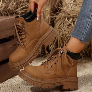 SHUNAICHI Foreign trade new womens fashion Martin boots womens height increase fashion outdoor home yellow boots
