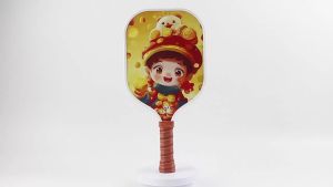 Kids Pickleball Paddle Set Lightweight PP Honeycomb Core Cartoon Pickleball Rackets PU Grip Parent-child Indoor Outdoor Sports