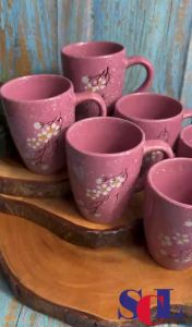 BEST BUY 6pcs‼️ 10oz. EMBOSSED SAKURA CERAMIC COFFEE MUG #AM-M1005
