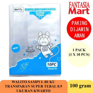 WALITO SAMPUL BUKU TRANSPARAN BERBAGAI UKURAN PLASTIK TEBAL 0.9 FANTASIA DENGAN PAKING AMAN