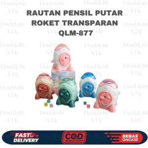 Rautan Pensil Putar Roket Transparan 877 Space