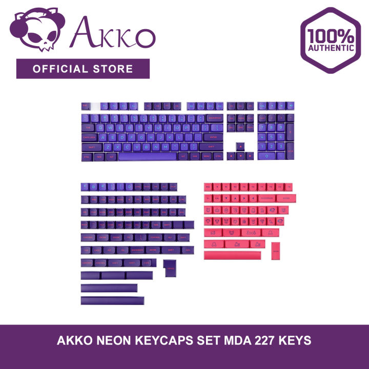 AKKO Neon Keycaps Set MDA 227 Keys | Lazada PH