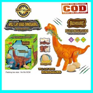 Mainan Anak Dinosaurus Bertelur Berjalan Ada Lampu Dan Gigit Daun