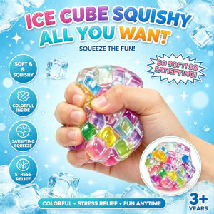 Crunchy Squishy Ice Cube Stress Ball Stress Relief Noisy Fidget Toy Decompression Toys Gift for Kids