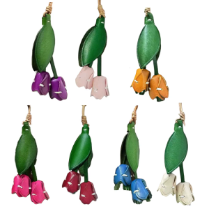 Mạnh mẽ da đồ trang trí hình hoa da thời trang Blossom Túi phụ kiện đồ trang trí treo lên cho sử dụng hàng ngày