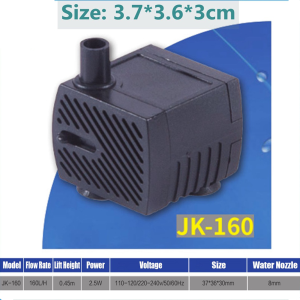 Toolc Water Submersible Pump Flow Rate Fountain Aquarium Water Pump For Fish Tank Pet Fountain Nozzle Pond Fountain Hydroponics Submersible Pump Fresh Water Marine Water Tank