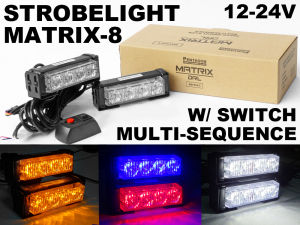 Matrix-8 Car Grill or Dashboard Strobe 12v-24v LED light