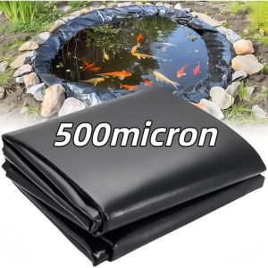 HDPE Fish Pond Liner Waterproof & Leak Proof 300 Micron 500 Micron Multiple Sizes Available 2x2M to 8x16M fish pond liner black Geomembrane HDPE material Garden pool landscaping waterproof membrane dedicated for aquaculture ponds Durable for 50 years