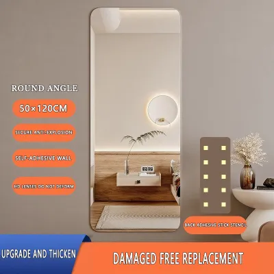 SG [READY STOCK] Soft Mirror Wall-Sticking Self-Adhesive Perforation-Free High-Definition Full-Body Explosion-proof !! mirror