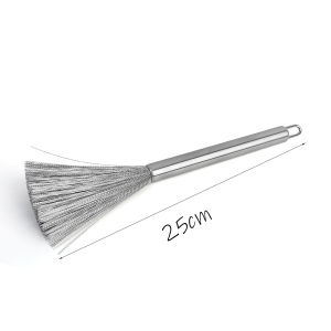 304 Stainless Steel Cleaning Brush Kitchen Rust Pot Cleaning Brush Super Strong Decontamination Brush Hangable Pan Bowl Brush