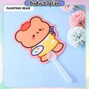 [LBH] Portable Cute Animal Shape Cartoon Mini Handheld Durable Fan Cooldown Gift 卡通小扇子 Kipas Mini - BT417