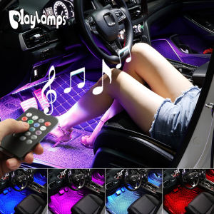 36/48 LED Atmosphere Lamp Ambient Lamp Remote/Voice Control Automotive Interior Decorative Lights LED Car Foot Light
