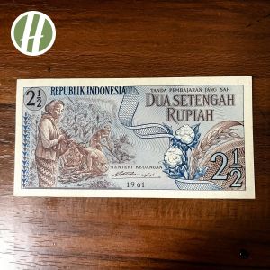 Uang Kertas 2 1/2 Rupiah 1961 Seri Sandang UNC Koleksi Kuno