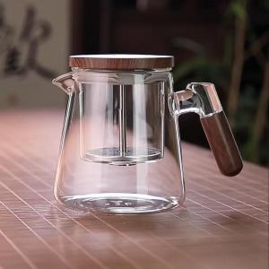 750ML Glass Tea Pots Infuser Press Switch Heat-resistant Teapot Water Separation Inner Kettle