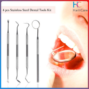 Hailicare 4PCS Dental Hygiene Tool Kit Instruments Dentist Tartar Scraper Scaler Calculus Plaque Remover Teeth Cleaning Oral Care Tool