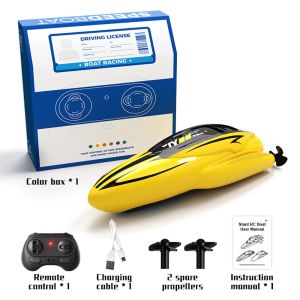 YOUSHI TOP Electric Watercraft Special Effects Remote Control Ship LED Light Dual Motors Radio-Control Ship Powerful Long-lasting Mini RC Boat High Speed Ship Kids Gift