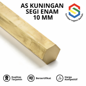 Segi enam 10 mm kuningan hexagonal brass