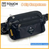 Ready Stock!! Touch Power 8 Zip Compartment Men Waist Bag Chest Bag Pouch Bag Smooth Nylon Bag