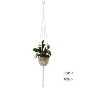 ART SUPPLIESX Cotton Hooks Knotted Home Decor Hanging Basket Garden Hanging Rope Flower Pot Holder Plant Hanger