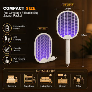 [SG Stock]Foldable Electric Mosquito Killer Mosquito Racket Fly Swatter Mozzie Racket  Mosquito Insect Killer with UV Light