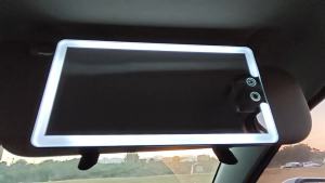 Car Vanity Mirror with Lights 10-Inch Big Surface Quick-Release & Quick-Install Design Easy for Women to Set Up Suitable for Car Truck and SUV Black