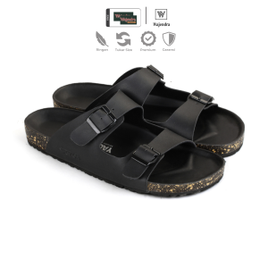 Wajendra x MNDY - Yuno Full Black - Sandal Selop Puyuh Pria / Garansi Tukar Ukuran / Anti Slip / Ringan / Anti Bau / Durable