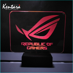 Logo ROG Lampu Tidur Akrilik 3D Republik Of Gamers