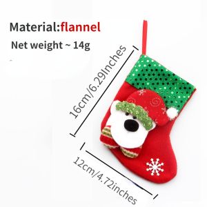 16cm/25cm Christmas Socks Decoration Home Gift Bag Holiday Party Supplies Santa Claus Snowman and Deer