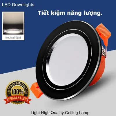 Đèn Led Âm Trần Thạch Cao 7w Ánh sáng 3 Màu Đế Đúc Lắp Lỗ Phi 90 Mặt Phủ