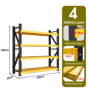 【Full-metal】Shelves High Load-bearing Thicken 200*60*200 250kg/Layer Moisture-proof Warehouse Shelving Rak Besi Rak penyimpanan超市货架